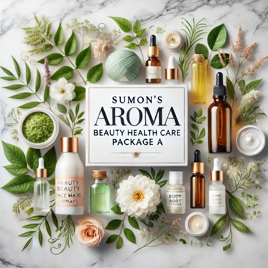 DALL·E 2024 11 28 17.16.15 A visually appealing thumbnail design for a beauty and healthcare package. The image features an elegant arrangement of natural skincare products like